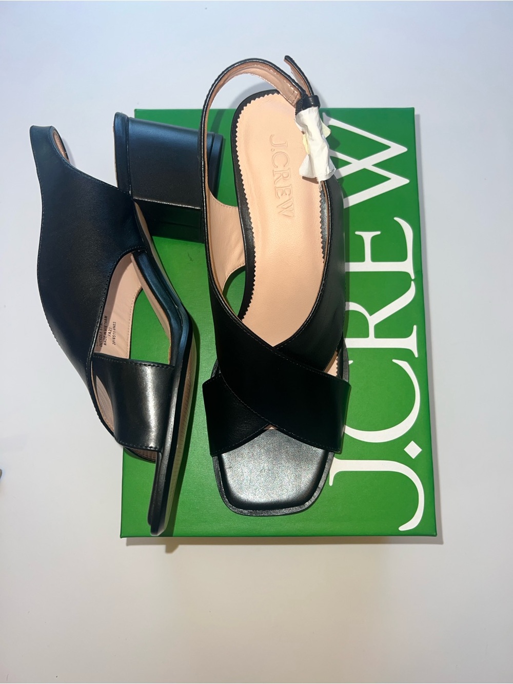 NWT J. Crew Dylan crisscross block-heel sandals in black leather